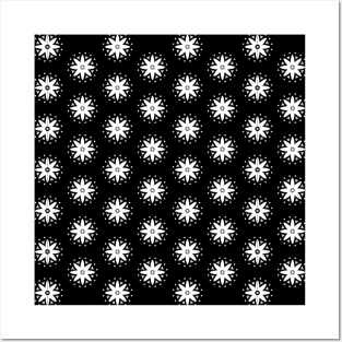 Black and white flowers pattern Posters and Art